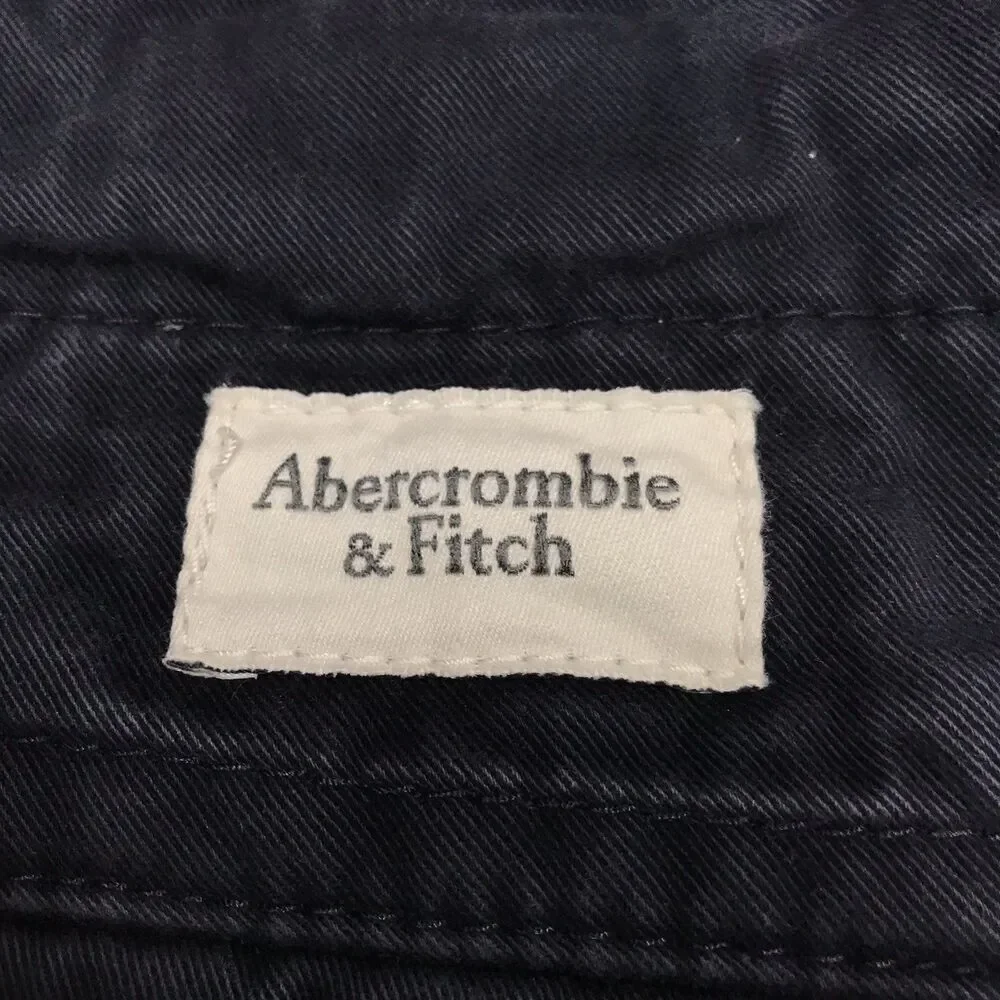 ABERCROMBIE & FITCH Heavy Twill Cargo Shorts Men 32 Black Travel Outdoor